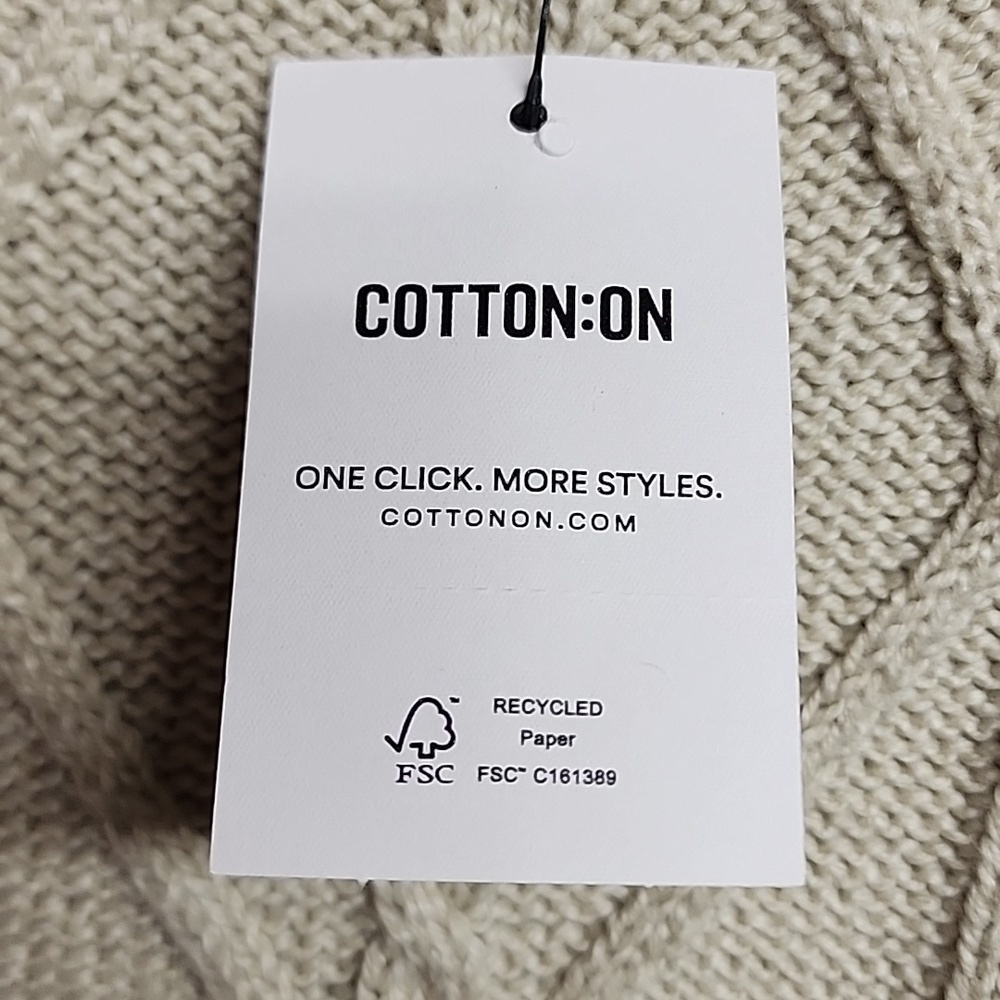 Cotton On Sz XL Cozy Classic Minimalist Cable Knit Sweater - Cream NWT - Picture 11 of 11